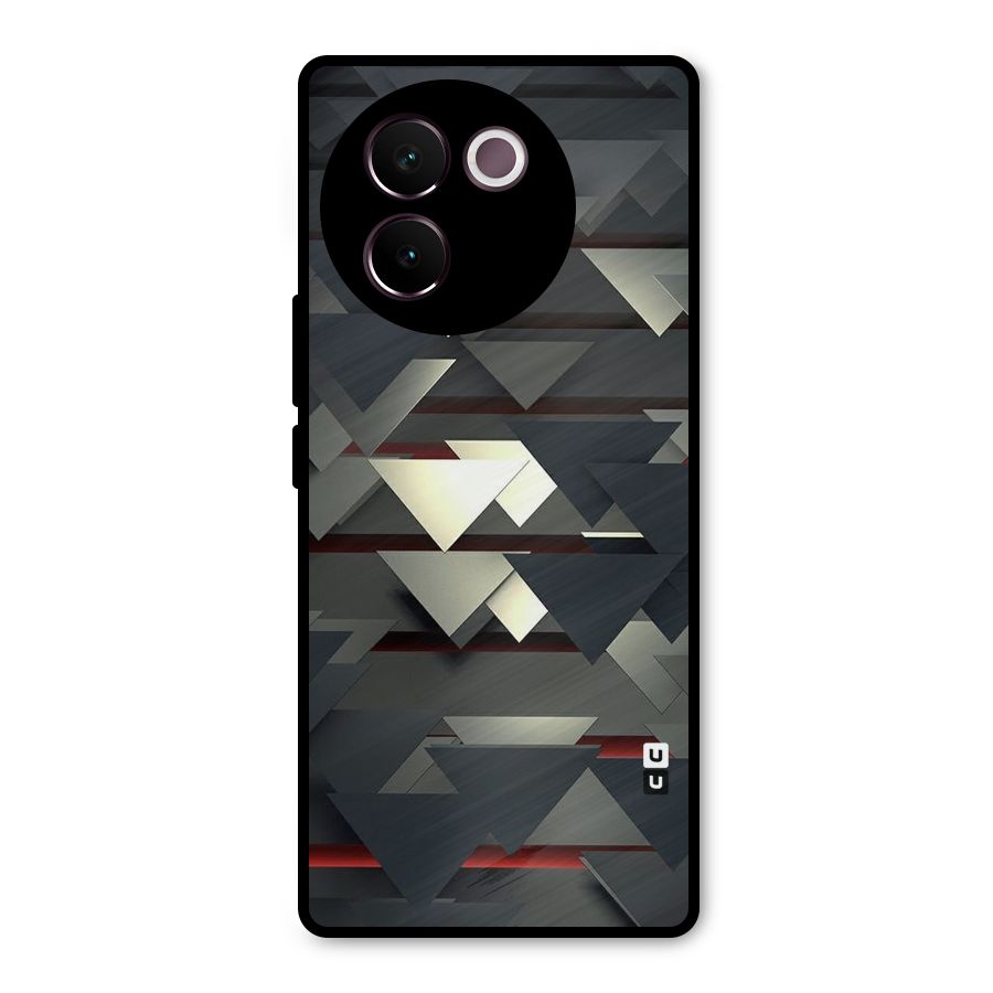 Classic Triangles Design Metal Back Case for Vivo V30e