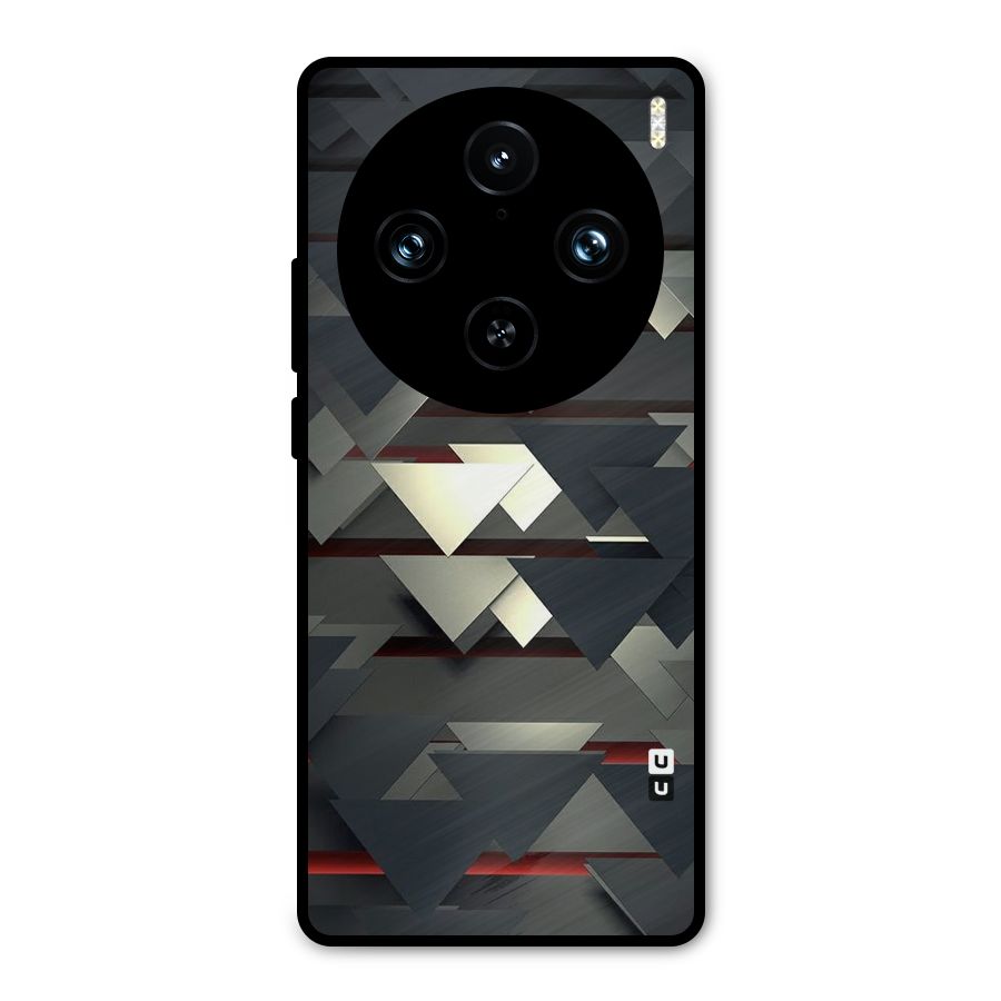 Classic Triangles Design Metal Back Case for Vivo X100 Pro