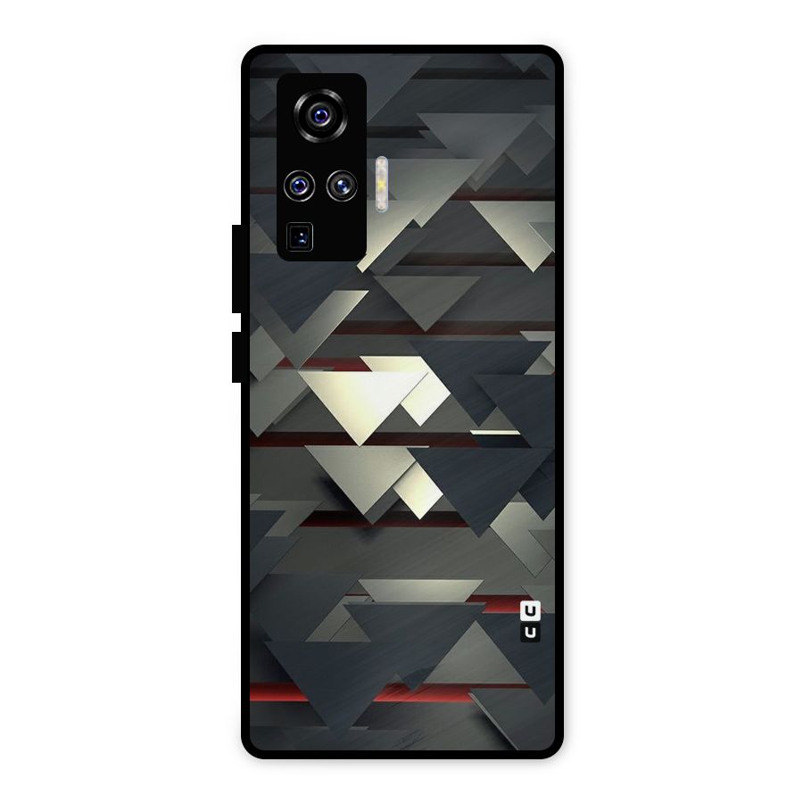 Classic Triangles Design Metal Back Case for Vivo X50 Pro