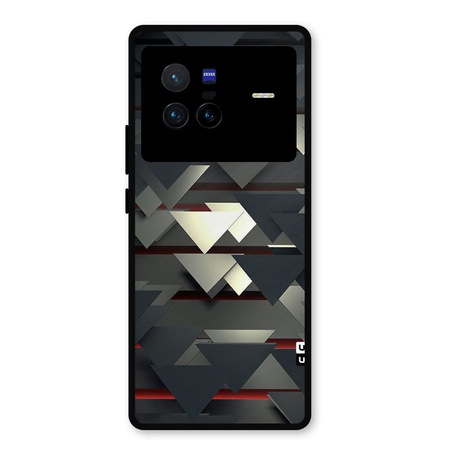 Classic Triangles Design Metal Back Case for Vivo X80