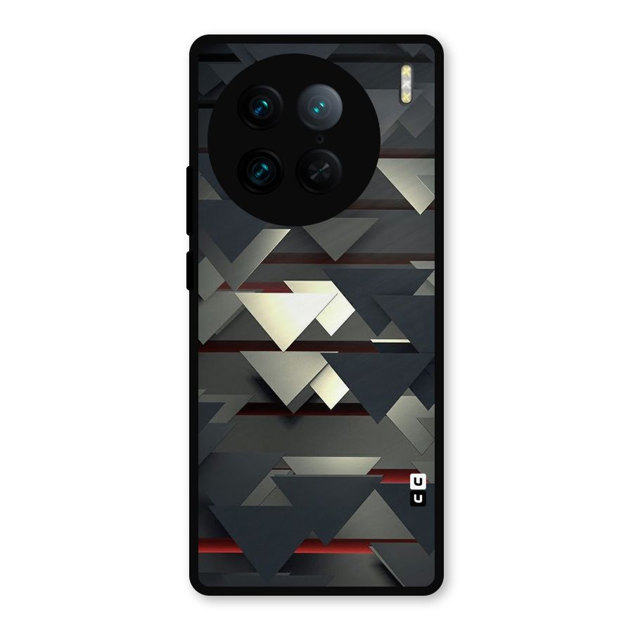 Classic Triangles Design Metal Back Case for Vivo X90 Pro