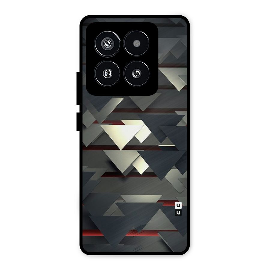 Classic Triangles Design Metal Back Case for Xiaomi 14 Pro