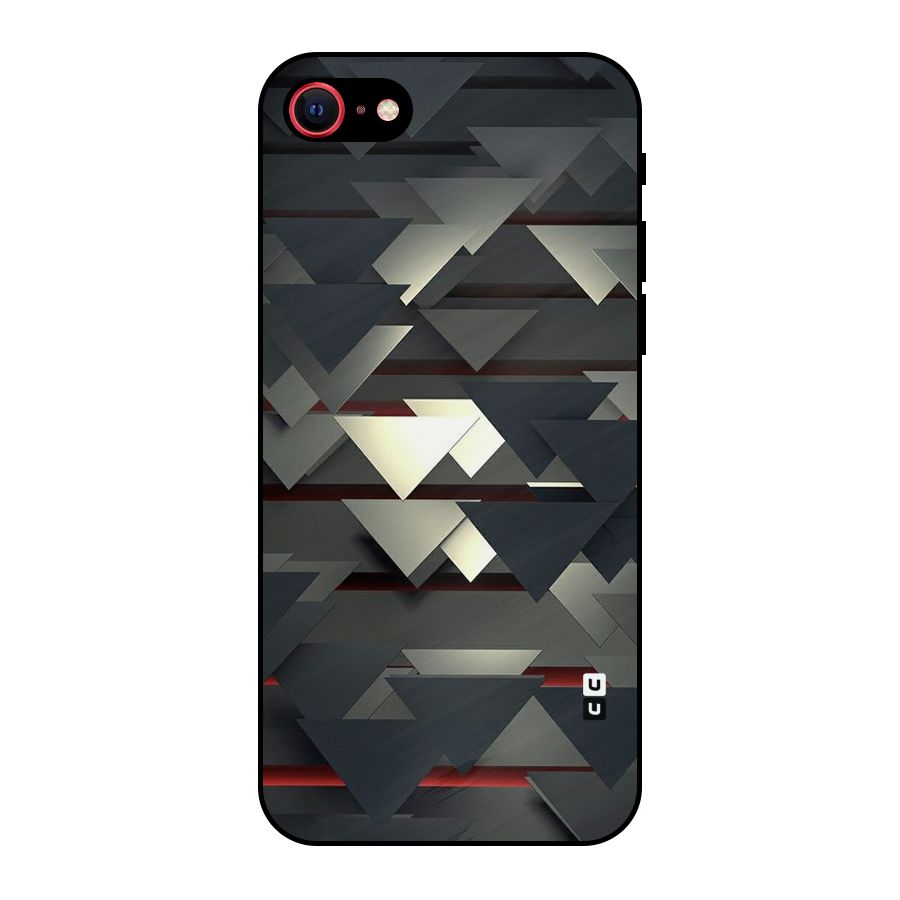 Classic Triangles Design Metal Back Case for iPhone SE 2020