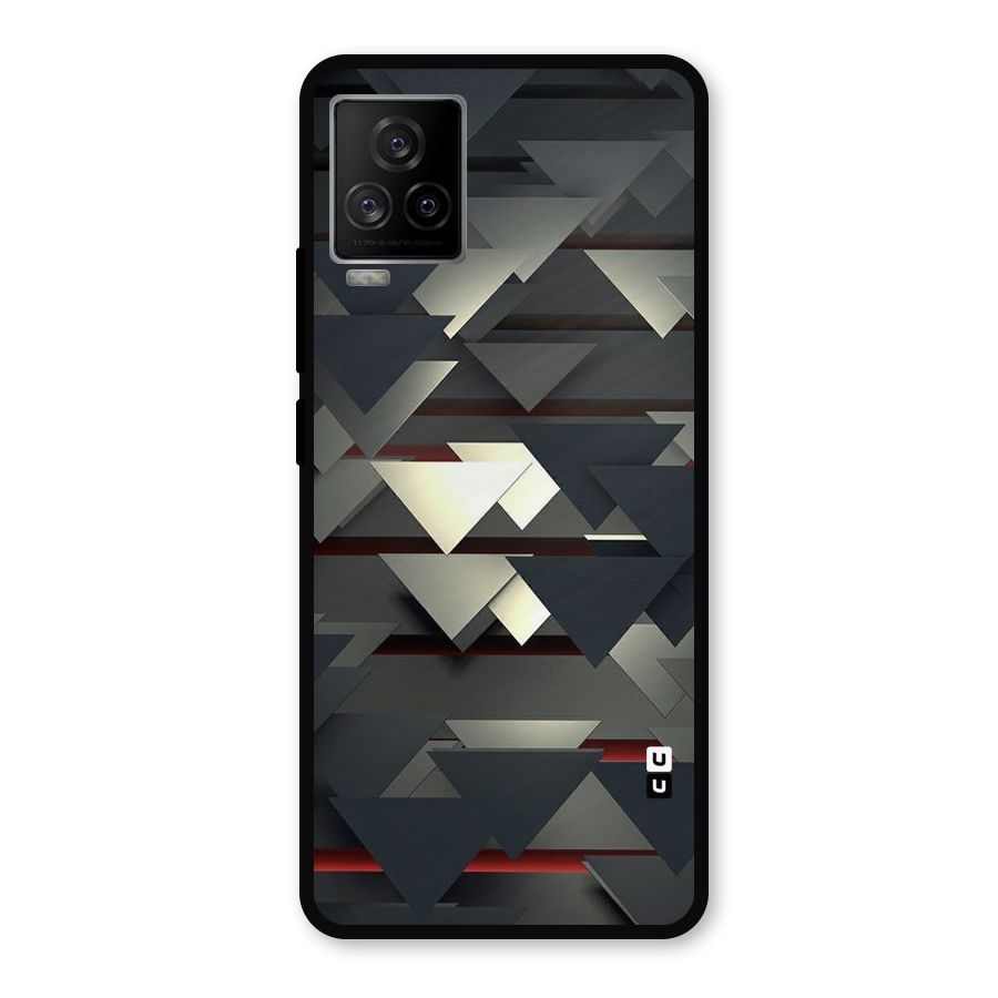 Classic Triangles Design Metal Back Case for iQOO 7 Legend 5G