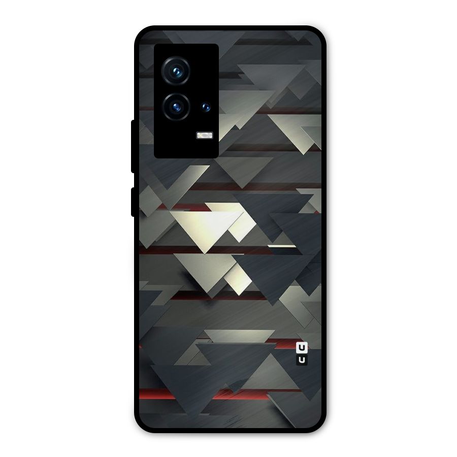 Classic Triangles Design Metal Back Case for iQOO 9 5G