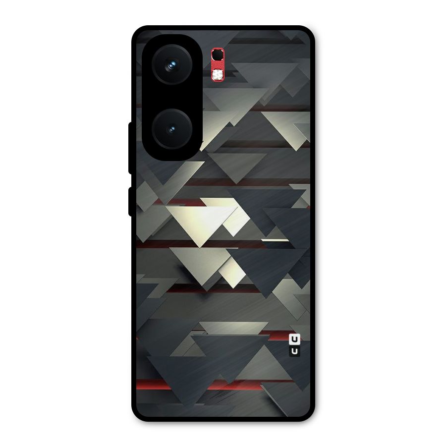 Classic Triangles Design Metal Back Case for iQOO Neo 9 Pro