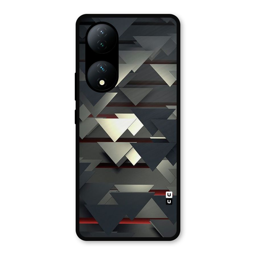 Classic Triangles Design Metal Back Case for iQOO Z7s