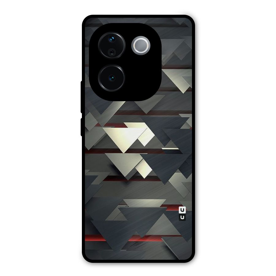 Classic Triangles Design Metal Back Case for iQOO Z9s Pro