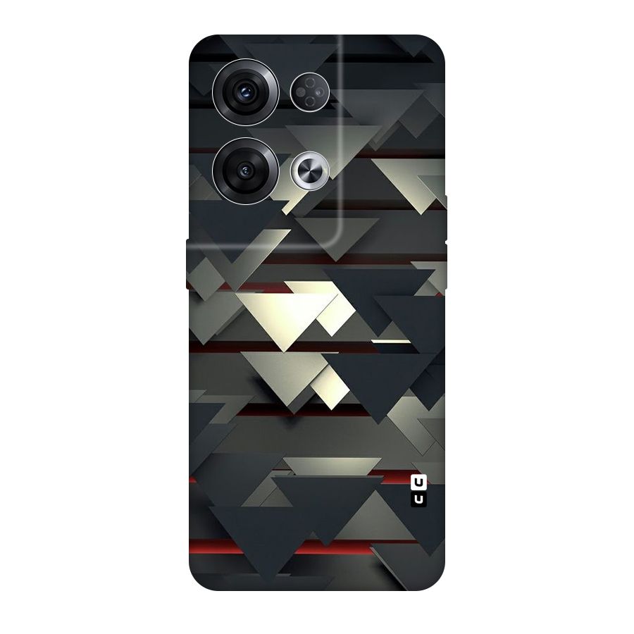 Classic Triangles Design Original Polycarbonate Back Case for Oppo Reno8 Pro 5G