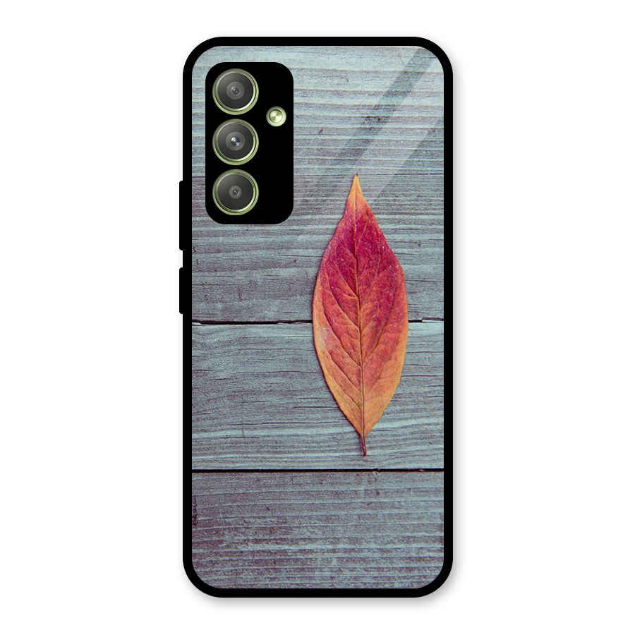 Classic Wood Leaf Glass Back Case for Galaxy A54