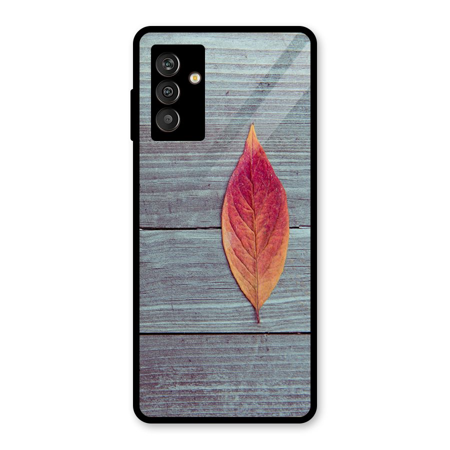 Classic Wood Leaf Glass Back Case for Galaxy M13