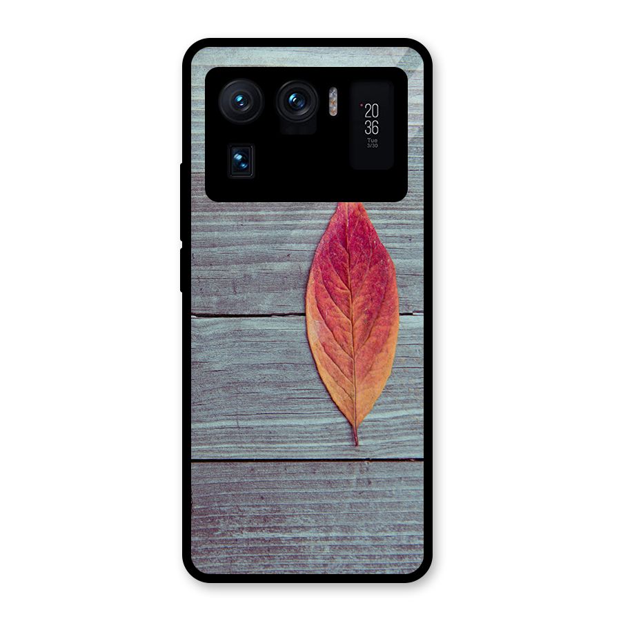Classic Wood Leaf Glass Back Case for Mi 11 Ultra