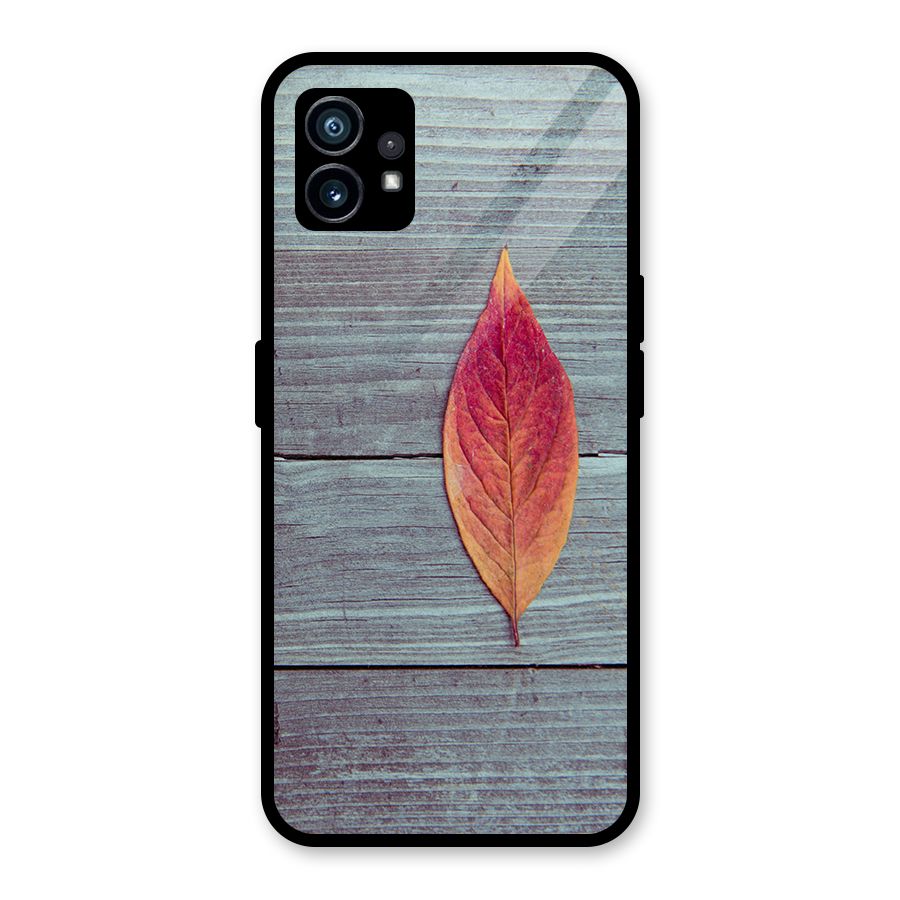 Classic Wood Leaf Glass Back Case for Nothing Phone 1