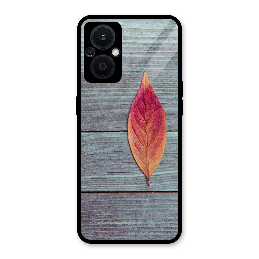 Classic Wood Leaf Glass Back Case for Oppo F21s Pro 5G