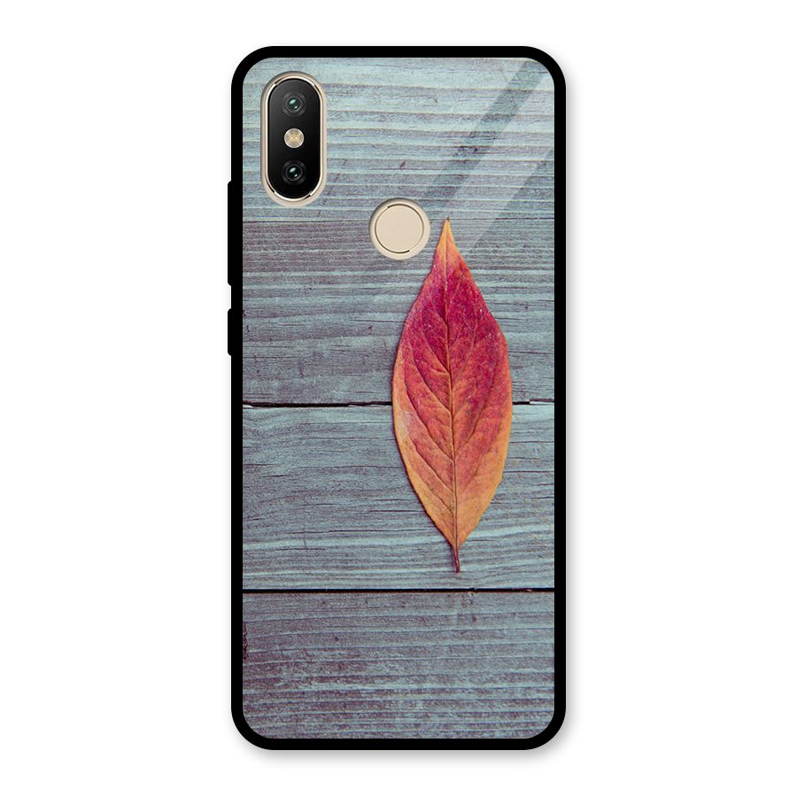 Classic Wood Leaf Glass Back Case for Redmi A2