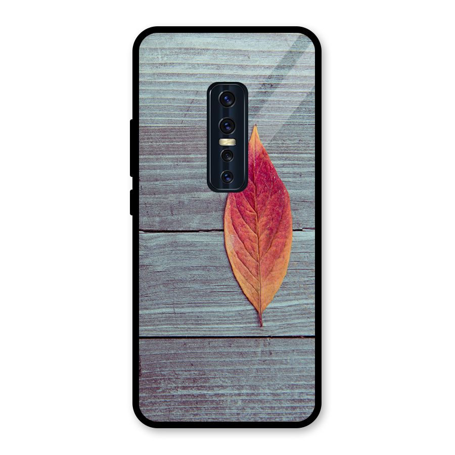Classic Wood Leaf Glass Back Case for Vivo V17 Pro