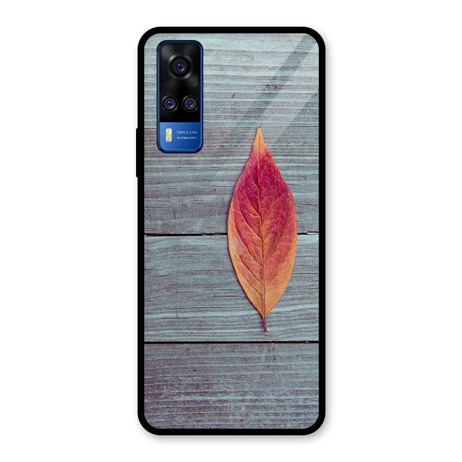 Classic Wood Leaf Glass Back Case for Vivo Y31