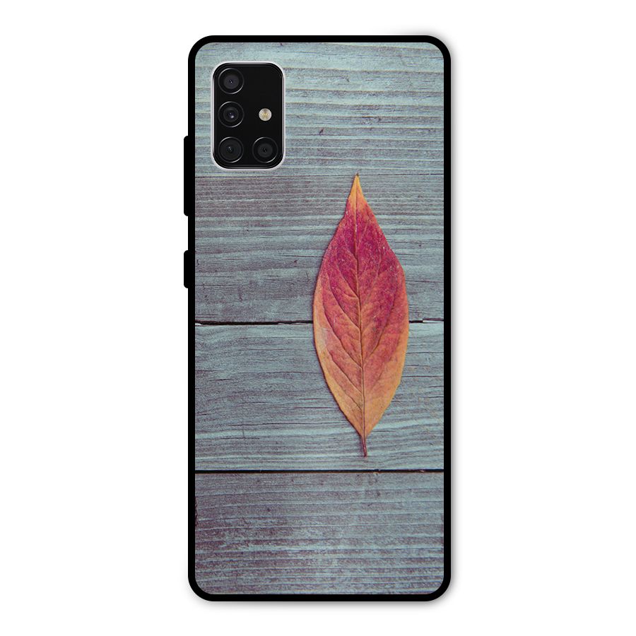 Classic Wood Leaf Metal Back Case for Galaxy A51