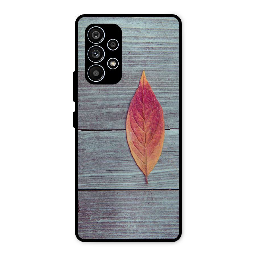 Classic Wood Leaf Metal Back Case for Galaxy A53 5G