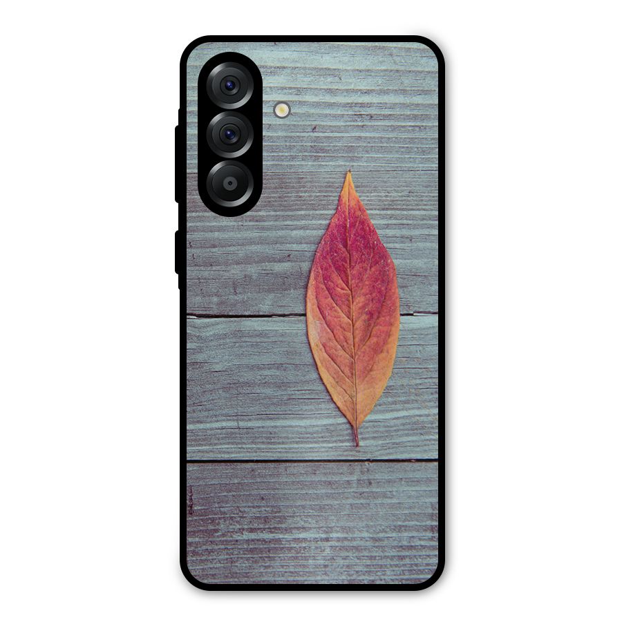 Classic Wood Leaf Metal Back Case for Galaxy A56