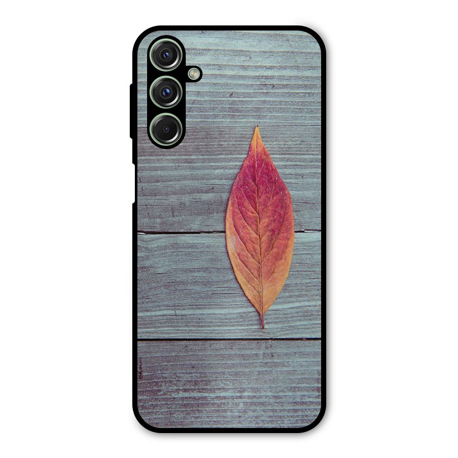 Classic Wood Leaf Metal Back Case for Galaxy F34