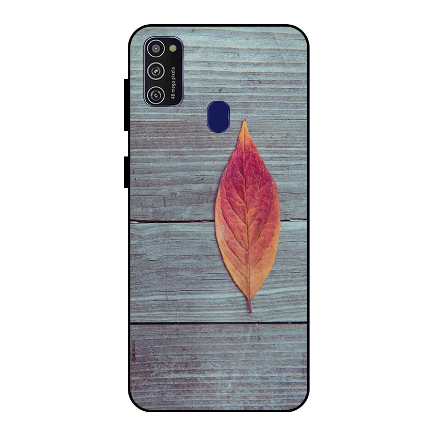 Classic Wood Leaf Metal Back Case for Galaxy M30s