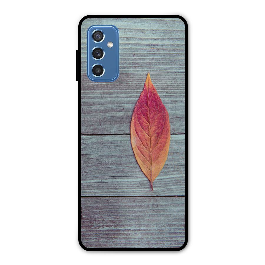 Classic Wood Leaf Metal Back Case for Galaxy M52 5G