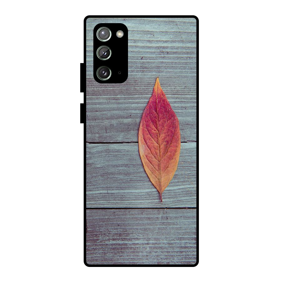 Classic Wood Leaf Metal Back Case for Galaxy Note 20