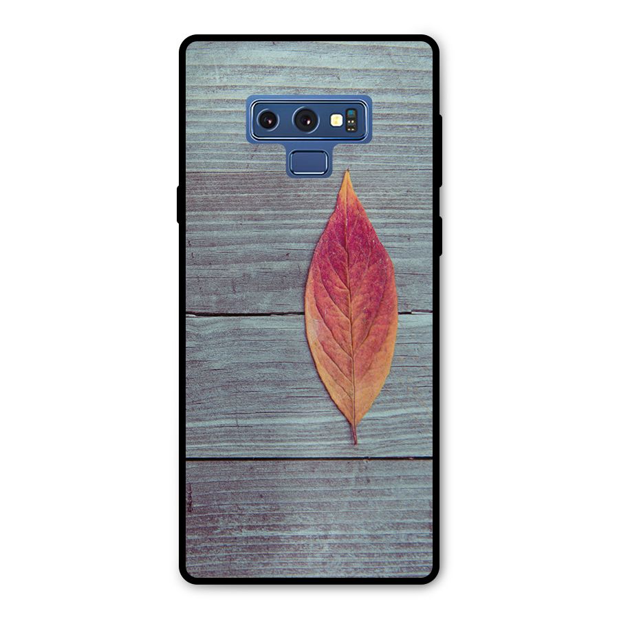 Classic Wood Leaf Metal Back Case for Galaxy Note 9