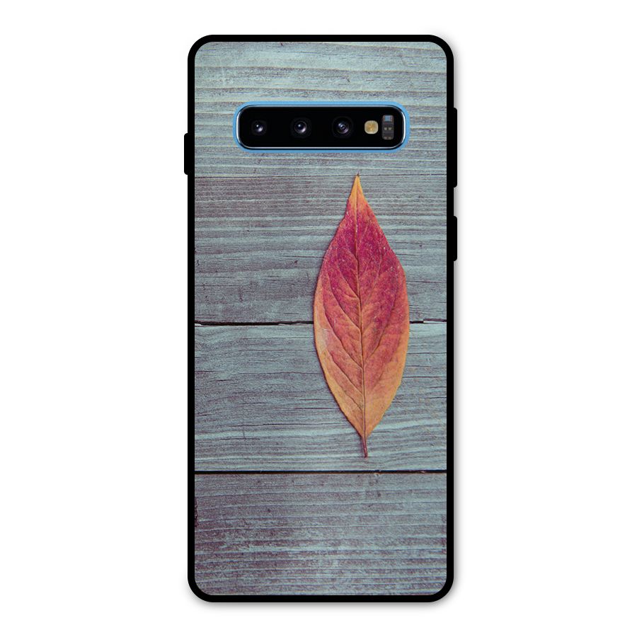 Classic Wood Leaf Metal Back Case for Galaxy S10
