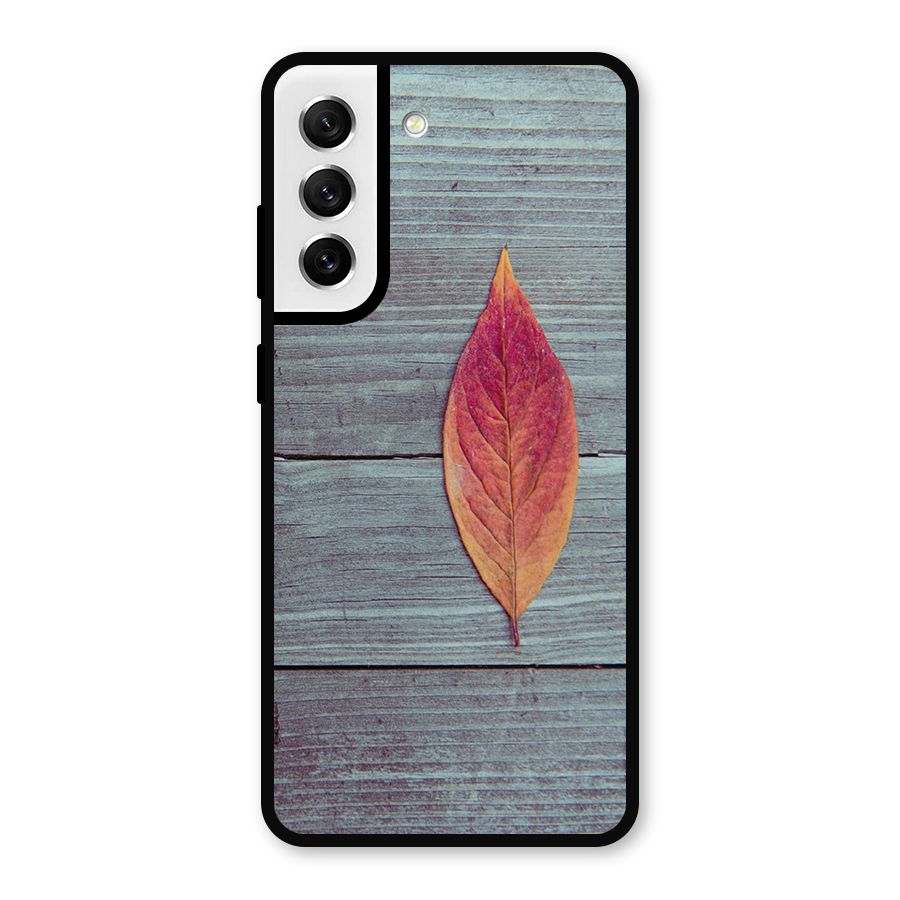 Classic Wood Leaf Metal Back Case for Galaxy S21 FE 5G
