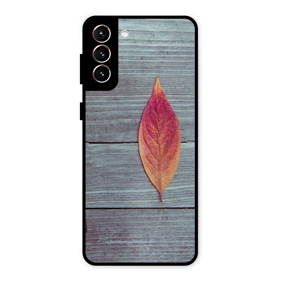 Classic Wood Leaf Metal Back Case for Galaxy S21 Plus