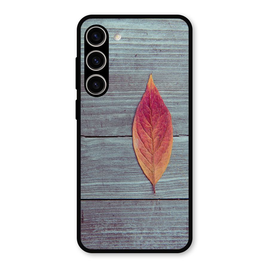 Classic Wood Leaf Metal Back Case for Galaxy S23 Plus
