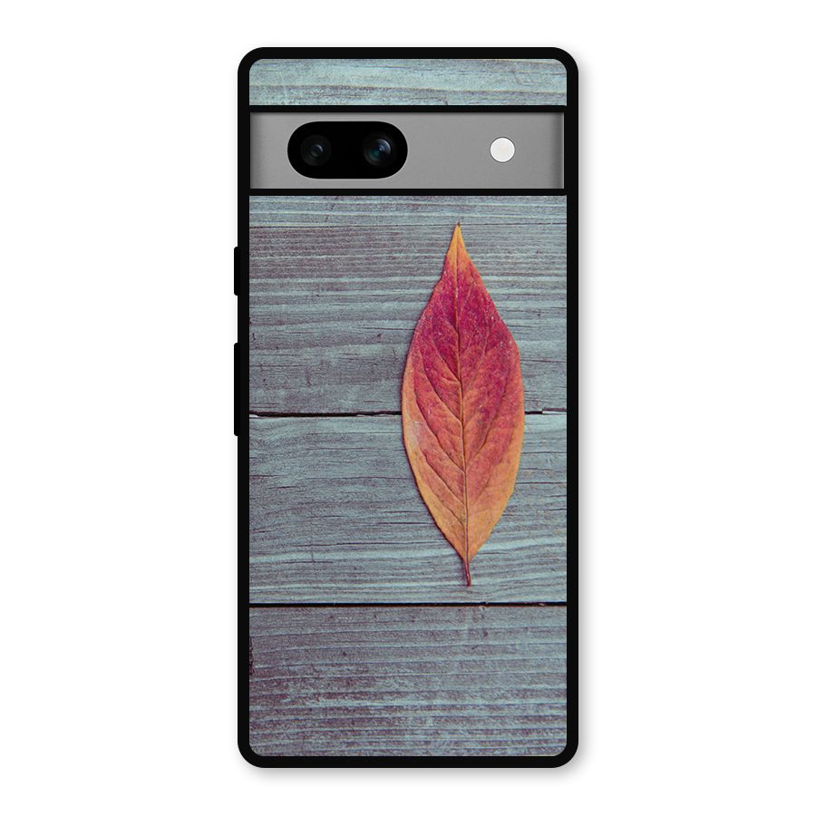 Classic Wood Leaf Metal Back Case for Google Pixel 7a