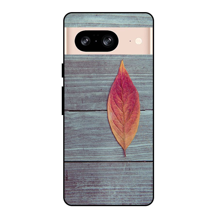Classic Wood Leaf Metal Back Case for Google Pixel 8