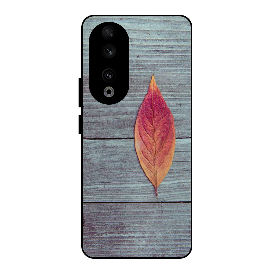 Classic Wood Leaf Metal Back Case for Honor 90