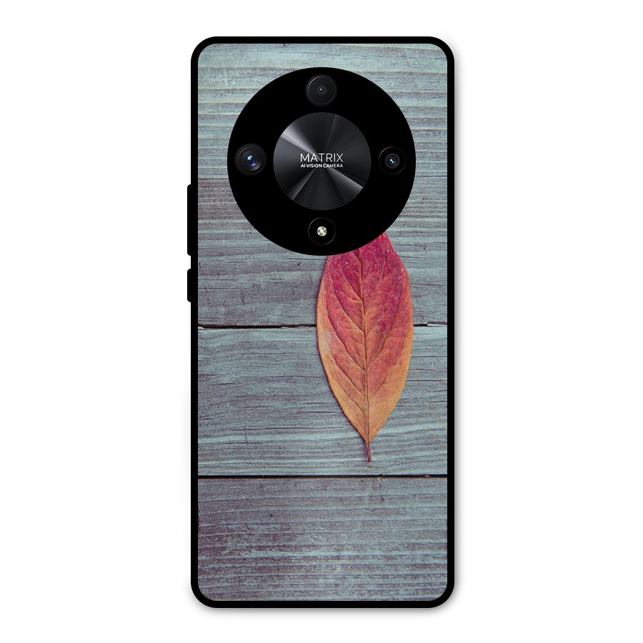 Classic Wood Leaf Metal Back Case for Honor X9b