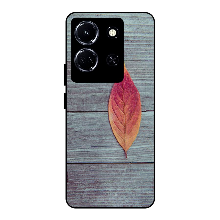 Classic Wood Leaf Metal Back Case for Infinix Note 30 5G