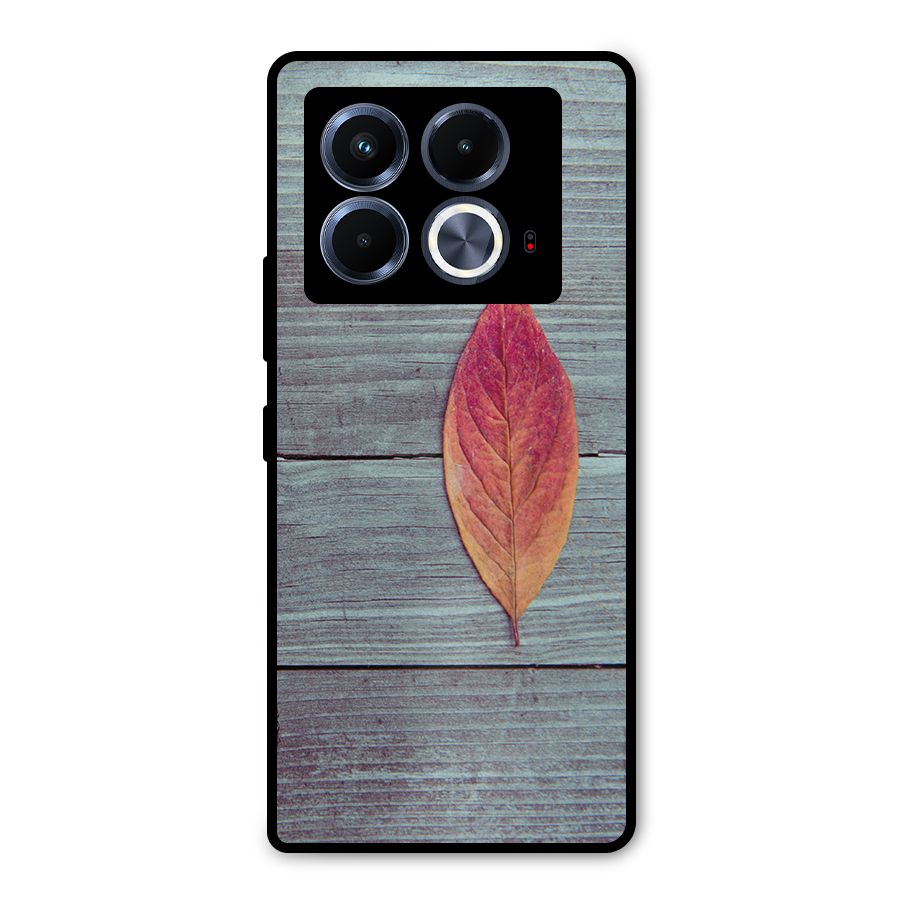 Classic Wood Leaf Metal Back Case for Infinix Note 40 5G