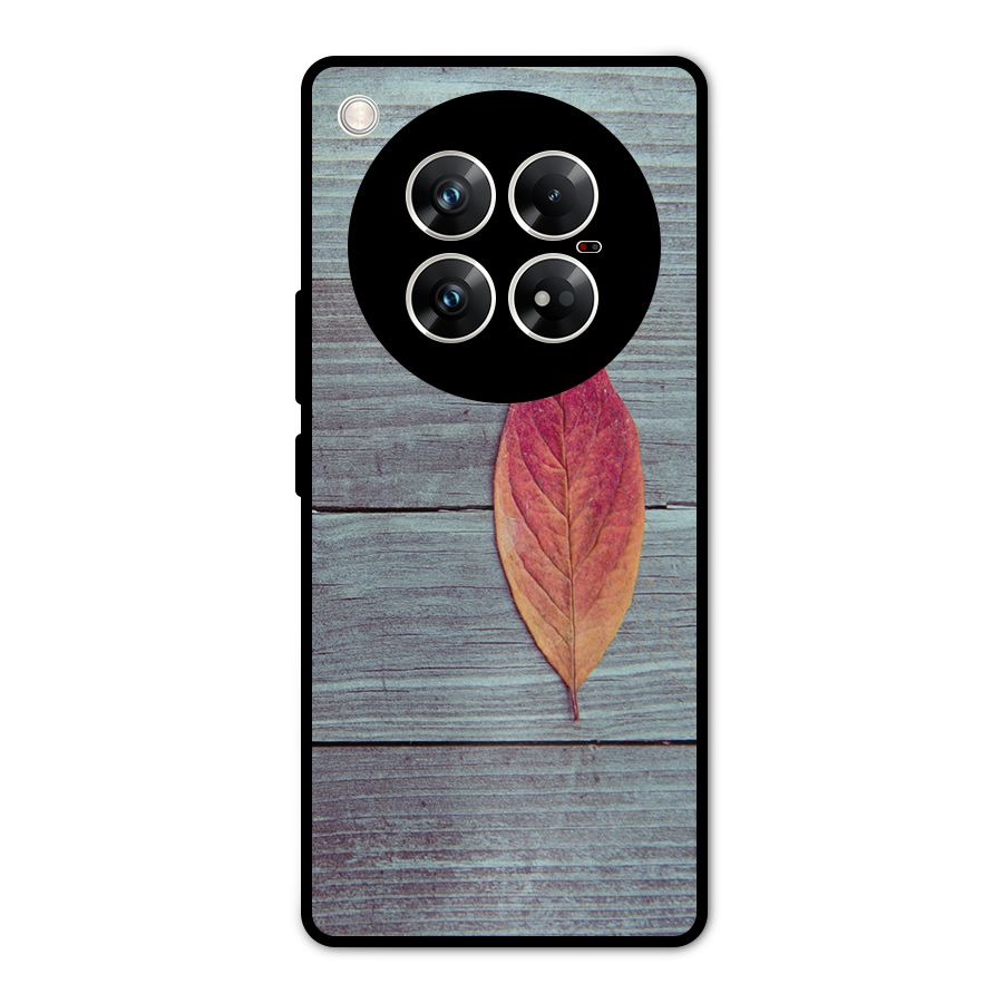 Classic Wood Leaf Metal Back Case for Infinix Zero 40 5G