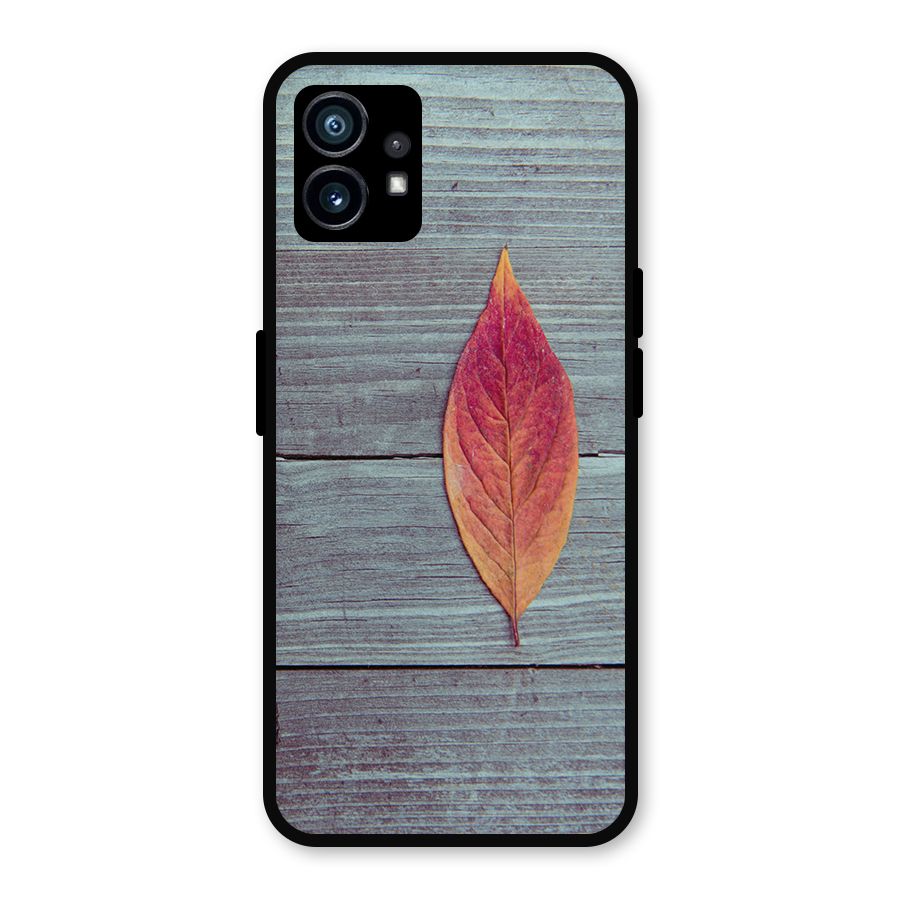 Classic Wood Leaf Metal Back Case for Nothing Phone 1