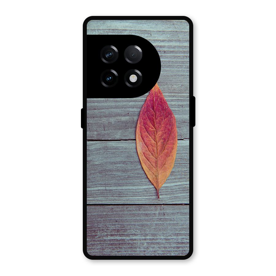 Classic Wood Leaf Metal Back Case for OnePlus 11R