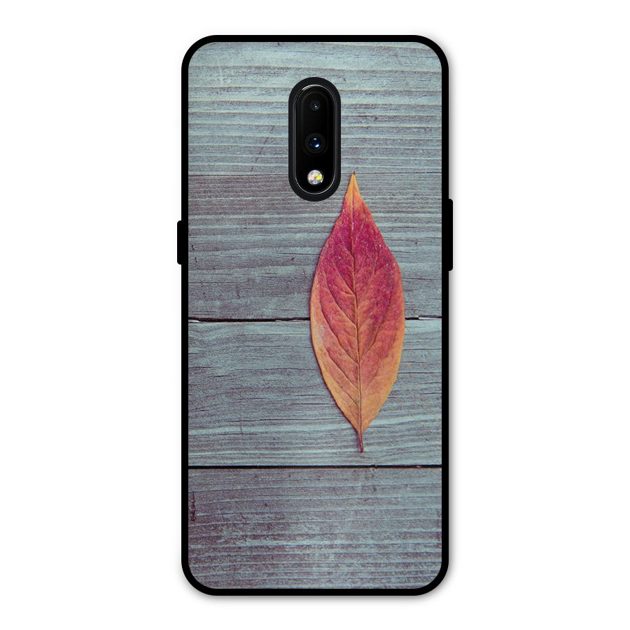 Classic Wood Leaf Metal Back Case for OnePlus 7