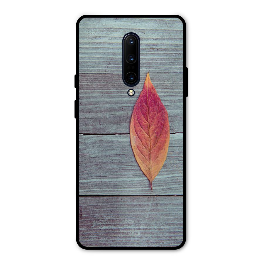 Classic Wood Leaf Metal Back Case for OnePlus 7 Pro