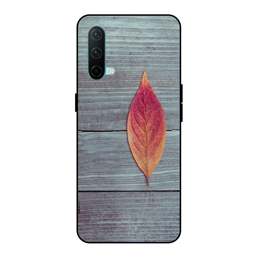 Classic Wood Leaf Metal Back Case for OnePlus Nord CE 5G
