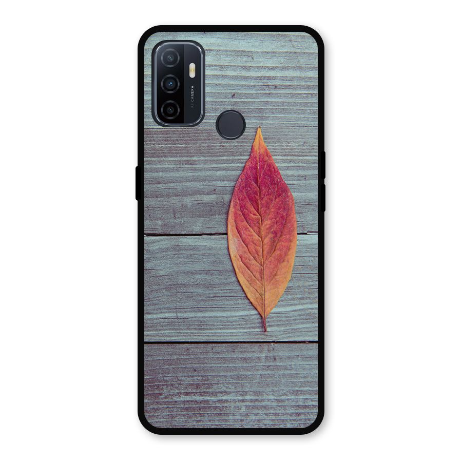 Classic Wood Leaf Metal Back Case for Oppo A53