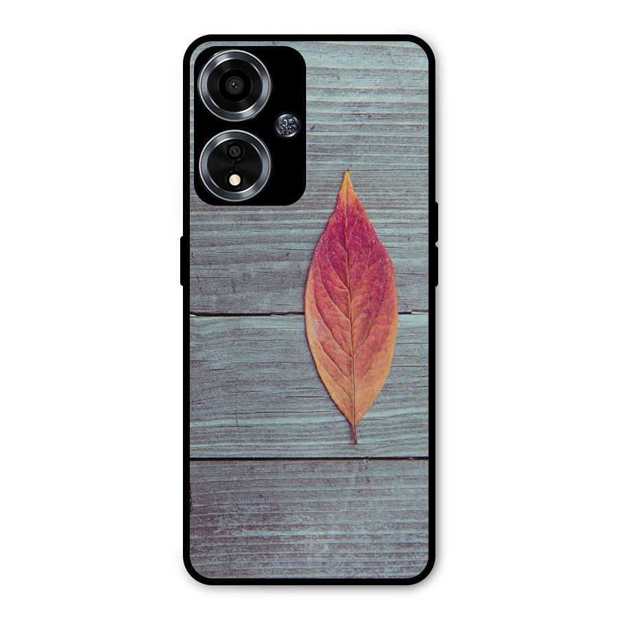 Classic Wood Leaf Metal Back Case for Oppo A59
