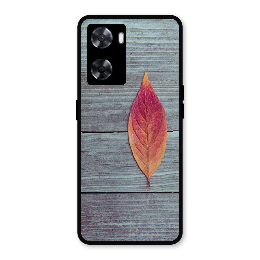 Classic Wood Leaf Metal Back Case for Oppo A77s