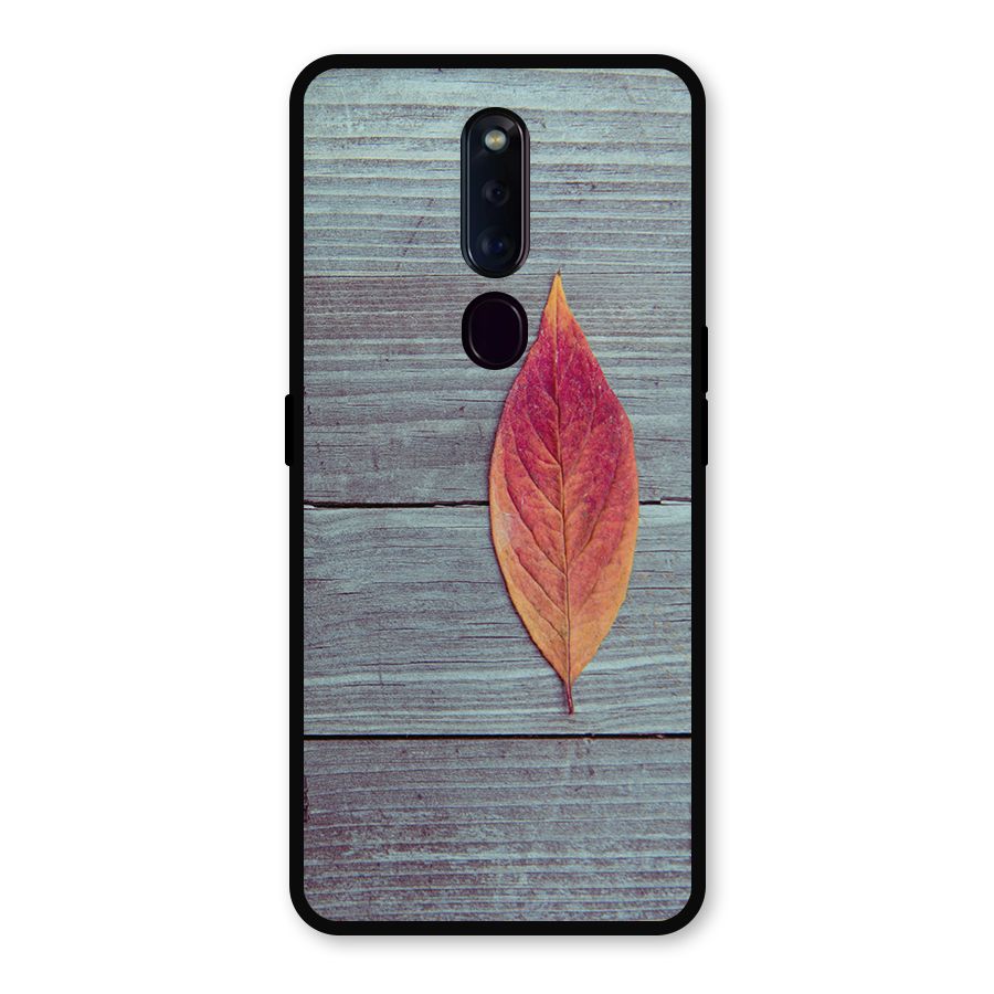Classic Wood Leaf Metal Back Case for Oppo F11 Pro