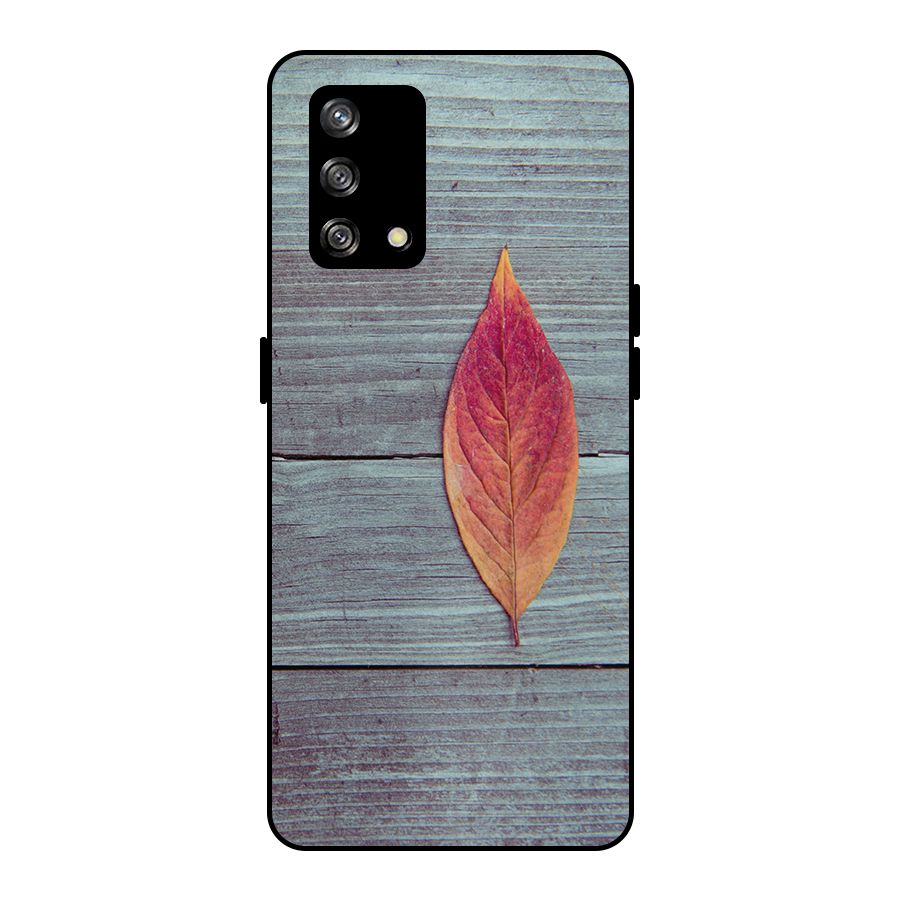 Classic Wood Leaf Metal Back Case for Oppo F19